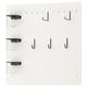 SKÅDIS white pegboard with black hooks and clear containers, wall-mounted, square-shaped, minimalist design.