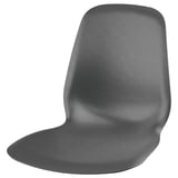 A black SKÅLSTA chair seat shell made of reinforced polypropylene plastic, designed with a smooth, ergonomic shape for comfort and lumbar support.
