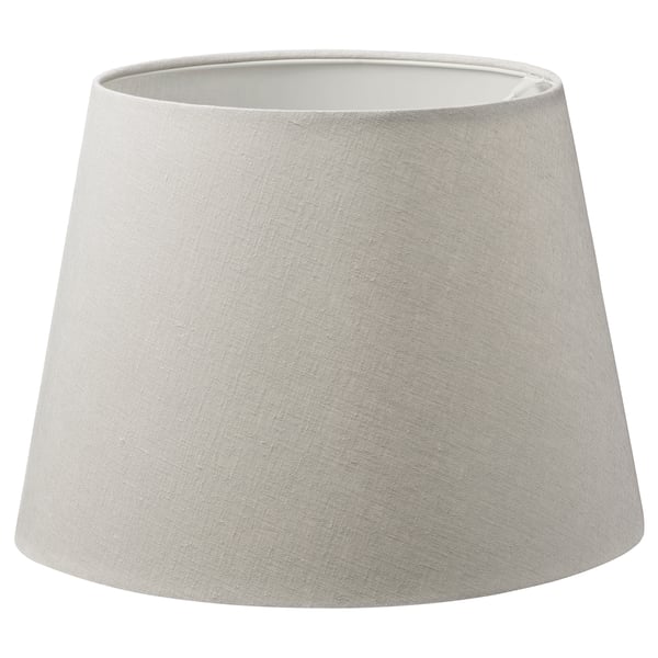 SKOTTORP lamp shade, white, conical, fabric, minimalist design.