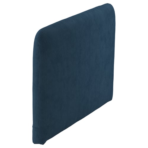A blue, rectangular-shaped SÖDERHAMN couch cushion. Made from soft, recycled polyester fabric.