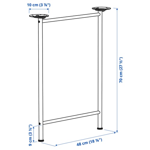 Illustration with measurements for the product: SPÄND.