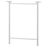 A white SPÄND table frame with adjustable feet. The metal frame is rectangular and simple in design, ready to support a table top.