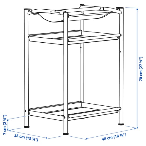 Illustration with measurements for the product: SPÄND.