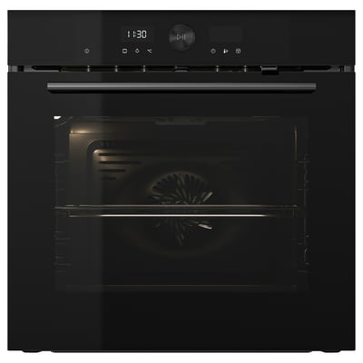 SPJUTBO True fan oven, added steam function Grill function/black IKEA 500