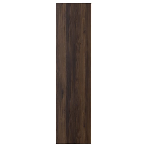 Dark brown wooden-patterned door, rectangular, simple design. Perfect for pax wardrobes, versatile, high-quality.