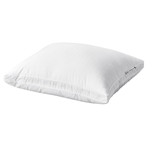 White square pillow with dobby cotton, double piping, recycled polyester filling.