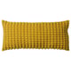 SVARTPOPPEL, yellow cushion, round pattern, soft textured, rectangular shape.