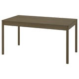 The TONSTAD dining table in brushed oak finish. It a rectangular top and four sturdy wooden legs, designed with classic simplicity.