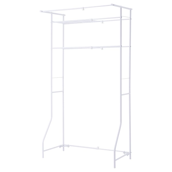TORGNY white metal laundry organiser. Sturdy, modern design for wall-mounted storage.