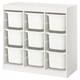 TROFAST Storage combination with boxes, room divider/white white, 99x44x95 cm