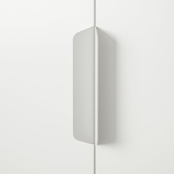 Modern, minimalist wall-mounted storage cabinet with smooth, white finish and sleek design.
