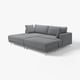 UPPÅKRA sectional sofa, grey, modern, with plush cushions and metal legs.