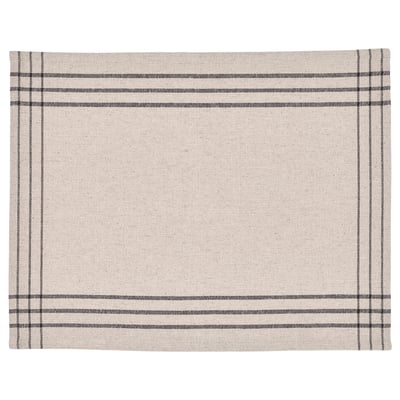 VÅRARV place mat, beige with black stripes, rectangular, woven cotton and jute.