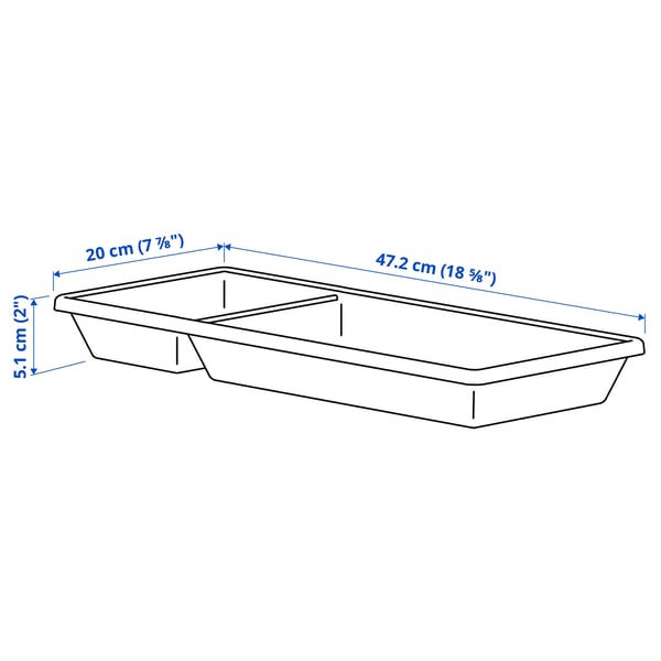 Illustration with measurements for the product: VARIERA.