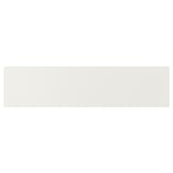 VEDDINGE white kitchen cabinet, sleek & modern, smooth fiberboard material, rectangular shape.