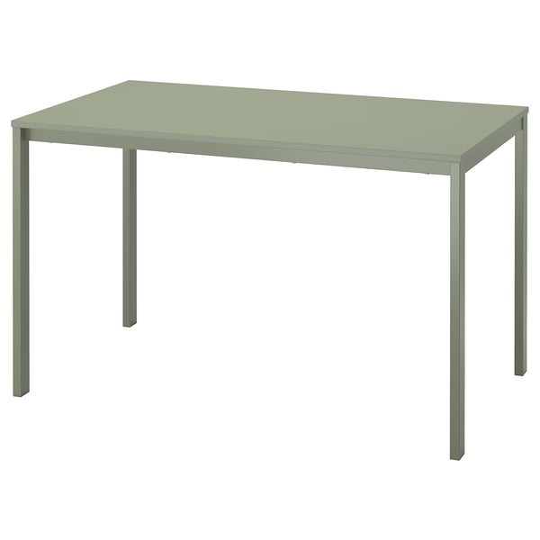 A green VIHALS metal table with a rectangular top and four legs, ideal for various settings.