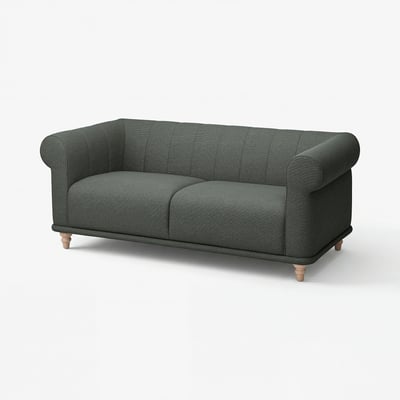 VISKAFORS teal sofa, classic design, deep seats, wooden legs.