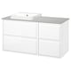 ÄNGSJÖN / BACKSJÖN Wash-stand/wash-basin, high gloss white/gray stone effect, 49x21 1/2x28 1/4 "