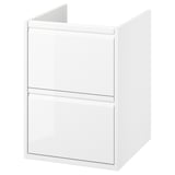 ÄNGSJÖN white bathroom cabinet with drawers, minimalist design, wall-mountable.