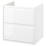 ÄNGSJÖN white bathroom cabinet, minimalist design, two drawers, wall-mountable.