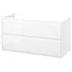ÄNGSJÖN white bathroom cabinet, sleek design with integrated handles, two drawers, wall-mountable.