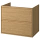 ÄNGSJÖN oak wooden bathroom cabinet, rectangular with minimalist design, two drawers & integrated handles.
