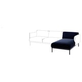 ÄPPLARYD sofa, deep dark blue, modern l-shape, sleek metal legs, plush cushions.