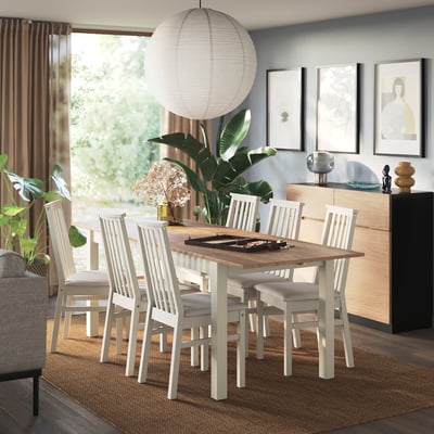 ÅLHULT Extendable table, beige/brown, 66 7/8/86 5/8x31 1/2 "