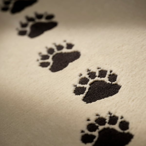 ALPTALL Rug, beige/paw print pattern, 2 ' 11 "x4 ' 3 "
