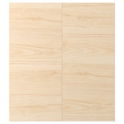 ASKERSUND light ash wood effect cabinet doors, featuring a durable melamine finish. Square, sleek design with a natural grain pattern.