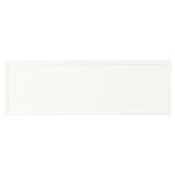 White ASPUDDEN desk: simple, rectangular, particleboard & plastic.