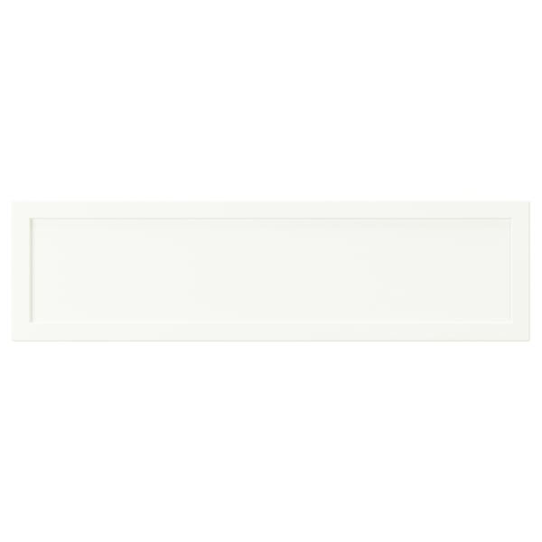 ASPUDDEN desk, white, rectangular, modern, particleboard, fibreboard, plastic edging.