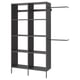 A dark grey AURDAL storage unit with adjustable shelves and hanging rails, designed for customizable closet organisation.