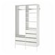 AURDAL white closet with shelves and drawers, modern minimalist design.