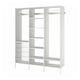 White AURDAL closet system, modular storage with shelves, drawers, and hanging rails.