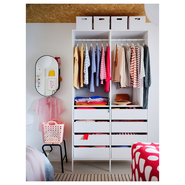 AURDAL Wardrobe combination, white, 49 1/4x15 3/4x87 "