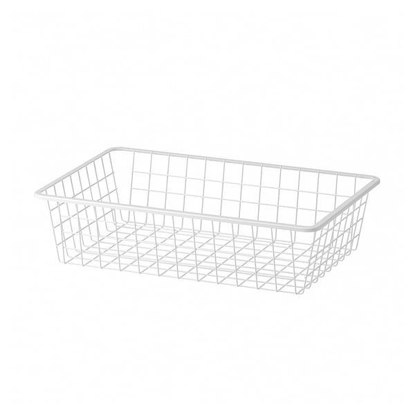 White wire mesh AURDAL storage basket, rectangular shape, steel.