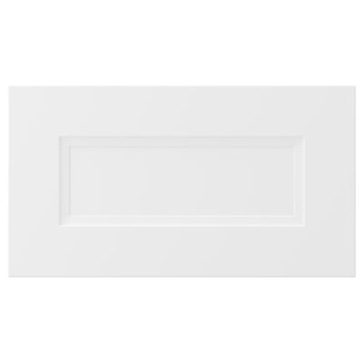 AXSTAD white drawer front, matt surface, soft lines, inset panel, eco-friendly foil.