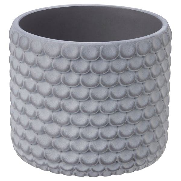 Grey scalloped indoor planter