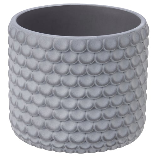 Grey scalloped indoor planter
