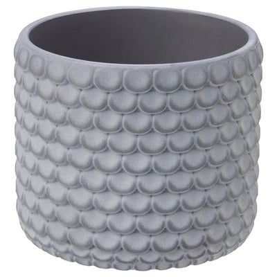 Grey scalloped indoor planter