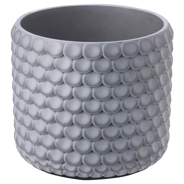 Modern grey scalloped planter