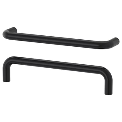 Image two BAGGANÄS black metal handles, sleek and modern, designed for drawers or cabinets.
