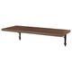 BERGSHULT wooden wall shelf, brown, rectangular, supported by black metal brackets.