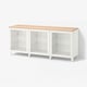BESTÅ Storage combination with doors, white/Ostvik/Kabbarp white clear glass, 70 7/8x16 1/2x29 7/8 "