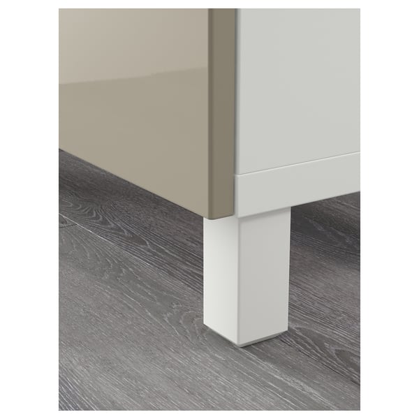 Modern, white cabinet with adjustable shelves, quality materials, clean design.