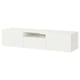 White BESTÅ tv bench with storage and cable management, modern minimalist design.