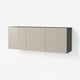 BESTÅ Wall-mounted cabinet combination, black-brown/Selsviken high-gloss/beige, 70 7/8x16 1/2x25 1/4 "