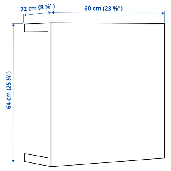 Illustration with measurements for the product: BESTÅ.