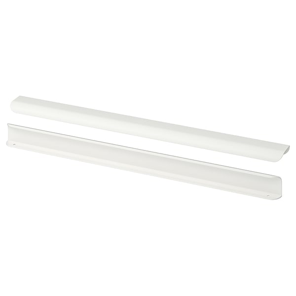 Pair of BILLSBRO white aluminium kitchen handles, sleek and modern.